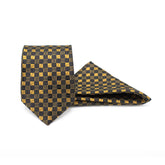 GILDED GRID TIE AND POCKET SQUARE SET